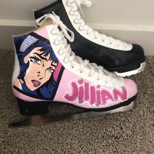 Ice skating shoes. Size 8 custom designed